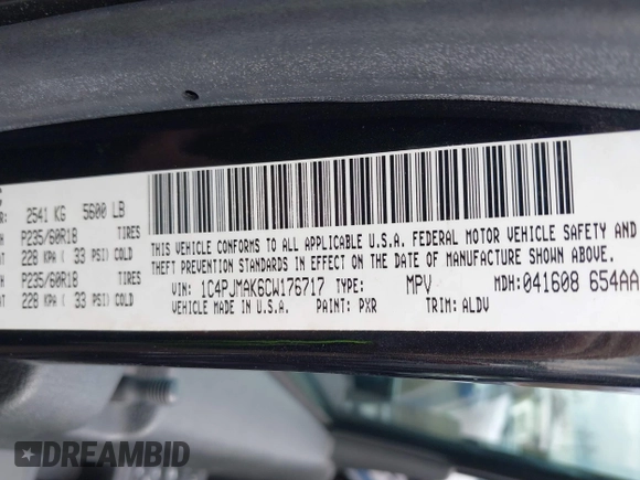 2012 Jeep Liberty Sport z VIN 1C4PJMAK6CW176717, wystawiony jako IAAI lot #42029786 z przebiegiem 38 872 mil mil oraz . Historia ofert i sprzedaży dostępna na DreamBid. Obrazek 9.