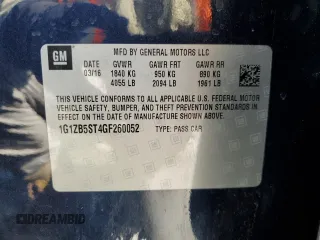 2016 Chevrolet Malibu LS z VIN 1G1ZB5ST4GF260052, wystawiony jako Copart lot #52292515 z przebiegiem 63 265 mil mil oraz Szkoda całkowita • Salvage title. Historia ofert i sprzedaży dostępna na DreamBid. Obrazek 14.