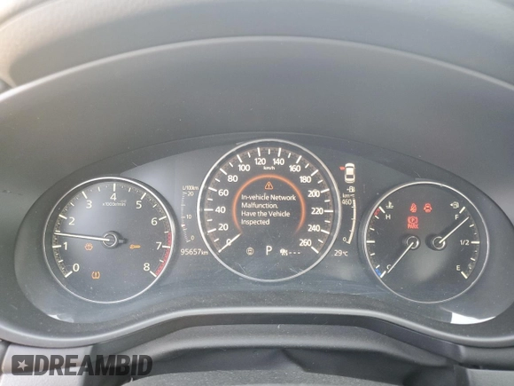 2021 Mazda 3 Preferred with VIN JM1BPBCL2M1302606, listed as a Copart auction lot 46586625 with 95,657 mi miles and Non Repairable. Bid and sale history available at DreamBid. Image 9.