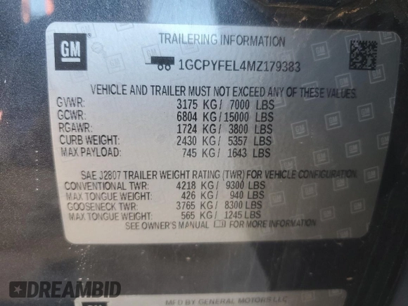 2021 Chevrolet Silverado 1500 LT Trail Boss with VIN 1GCPYFEL4MZ179383, listed as a Copart auction lot 48369465 with 38,364 mi miles and Clean Title. Bid and sale history available at DreamBid. Image 12.