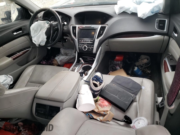 2016 Acura TLX V6 Tech with VIN 19UUB2F54GA009817, listed as a Copart auction lot 47186925 with 0 mi miles and Salvage Title. Bid and sale history available at carsss.com. Image 8.