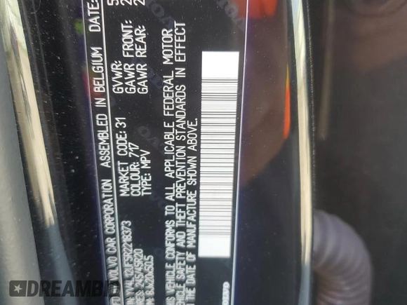 2024 Volvo XC40 с VIN YV4L12UF5R2218373, выставлен на аукционе Copart как лот 59934905 с пробегом Не указан миль и Списание • Salvage title. История ставок и продаж доступна на DreamBid. Изображение 13.