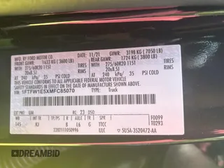 2021 Ford F-150 XL с VIN 1FTFW1E5XMFC85070, выставлен на аукционе Copart как лот 66179415 с пробегом 26 866 миль миль и Чистый • Clean title. История ставок и продаж доступна на DreamBid. Изображение 10.
