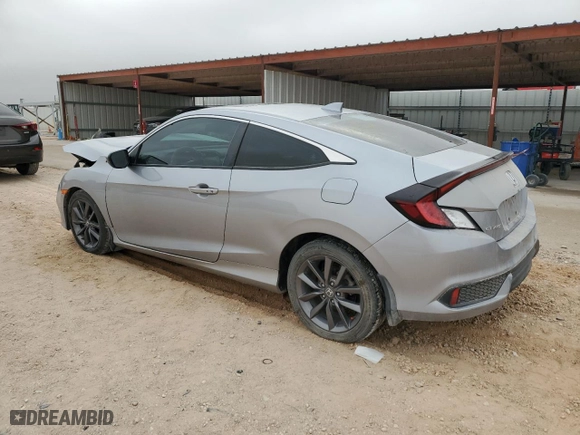 2019 Honda Civic Coupe EX with VIN 2HGFC3B38KH355864, listed as a Copart auction lot 42651035 with 61,549 mi miles and Salvage Title. Bid and sale history available at carsss.com. Image 2.