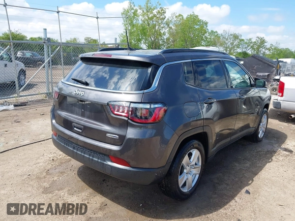 2022 Jeep Compass Latitude with VIN 3C4NJCBB5NT103444, listed as a IAAI auction lot 42237820 with 19,159 mi miles and . Bid and sale history available at DreamBid. Image 4.
