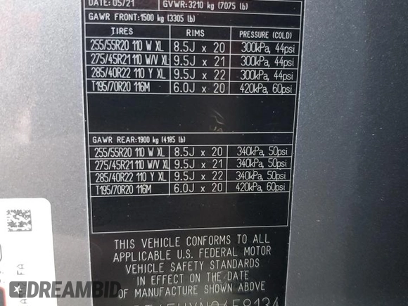 2022 Land Rover Discovery S R-Dynamic with VIN SALRT4EUXN2458134, listed as a Copart auction lot 89379125 with 52,237 mi miles and Salvage Title. Bid and sale history available at DreamBid. Image 13.