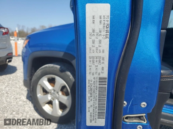 2017 Jeep Compass Latitude with VIN 3C4NJDBB6HT688786, listed as a Copart auction lot 52311265 with 89,282 mi miles and Salvage Title. Bid and sale history available at carsss.com. Image 15.