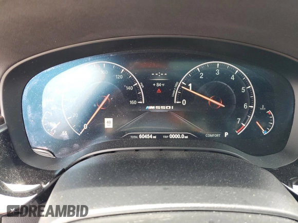 2019 BMW 5 Series M550i xDrive with VIN WBAJB9C53KB289356, listed as a Copart auction lot 57814535 with 60,454 mi miles and Clean title. Bid and sale history available at DreamBid. Image 9.