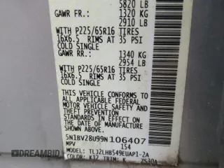 2009 Nissan Quest S with VIN 5N1BV28U99N106407, listed as a Copart auction lot 82570734 with 140,772 mi miles and Salvage Title. Bid and sale history available at carsss.com. Image 15.