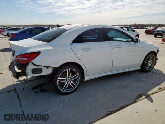 2018 Mercedes-Benz CLA 250 with VIN WDDSJ4EB8JN683857, listed as a Copart auction lot 48227595 with 74,437 mi miles and Clean Title. Bid and sale history available at DreamBid. Image 3.