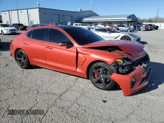 2019 Genesis G70 Advanced with VIN KMTG34LE5KU021265, listed as a Copart auction lot 48575855 with 52,650 mi miles and Salvage Title. Bid and sale history available at carsss.com. Image 4.