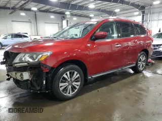 2018 Nissan Pathfinder SL z VIN 5N1DR2MMXJC656198, wystawiony jako Copart lot #85057734 z przebiegiem 144 725 mil mil oraz Szkoda całkowita • Salvage title. Historia ofert i sprzedaży dostępna na DreamBid. Obrazek 1.
