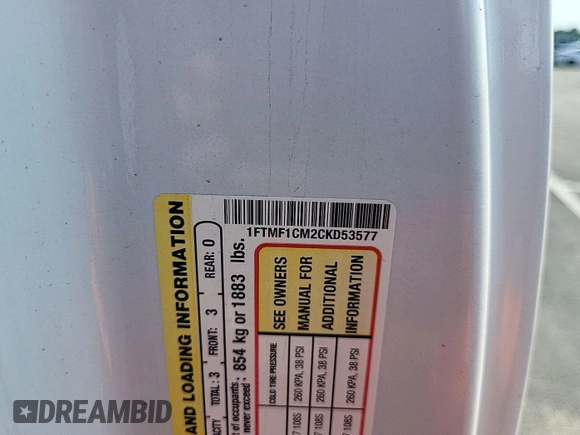 2012 Ford F-150 XL с VIN 1FTMF1CM2CKD53577, выставлен на аукционе IAAI как лот 42585728 с пробегом 167 735 миль миль и . История ставок и продаж доступна на DreamBid. Изображение 15.
