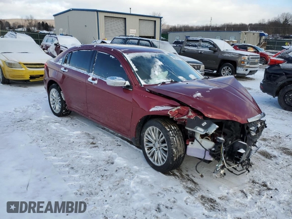 2012 Chrysler 200 Limited with VIN 1C3CCBCG2CN109225, listed as a Copart auction lot 45875245 with Not Provided miles and Salvage Title. Bid and sale history available at DreamBid. Image 4.