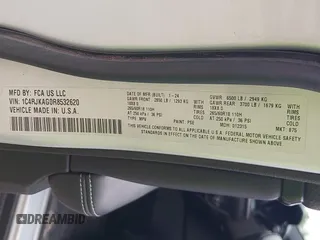 2024 Jeep Grand Cherokee Altitude with VIN 1C4RJKAG0R8532620, listed as a IAAI auction lot 42722926 with 37,556 mi miles and . Bid and sale history available at DreamBid. Image 9.