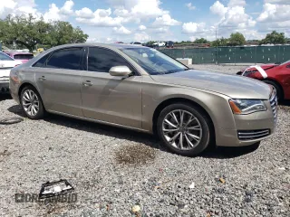 2012 Audi A8 L with VIN WAURVAFD3CN024063, listed as a Copart auction lot 81508834 with 92,002 mi miles and Salvage Title. Bid and sale history available at carsss.com. Image 4.