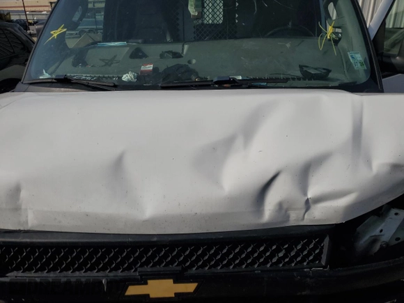 2019 Chevrolet Express Cargo Van with VIN 1GCWGBFP3K1224883, listed as a Copart auction lot 87595485 with 0 mi miles and Salvage Title. Bid and sale history available at carsss.com. Image 12.
