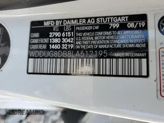 2020 Mercedes-Benz S 560 with VIN WDDUG8DB8LA512195, listed as a Copart auction lot 46340135 with 95,133 mi miles and Salvage Title. Bid and sale history available at DreamBid. Image 13.