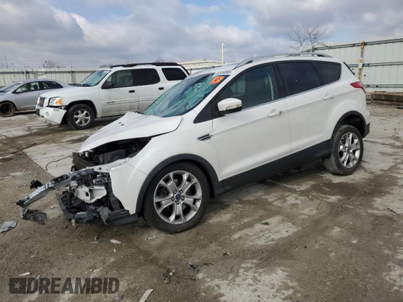 2015 Ford Escape Titanium with VIN 1FMCU0J93FUCO7834, listed as a Copart auction lot 46809885 with Not Provided miles and Salvage Title. Bid and sale history available at DreamBid. Image 1.