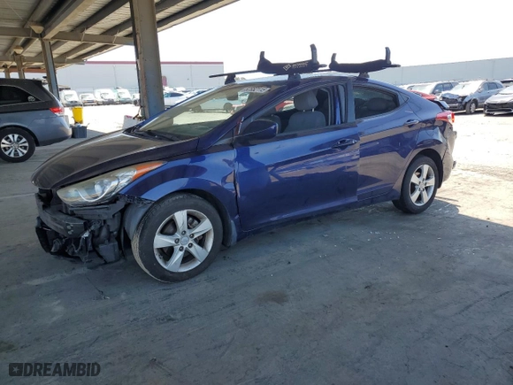 2012 Hyundai Elantra GLS with VIN 5NPDH4AE8CH072065, listed as a Copart auction lot 52552115 with 164,425 mi miles and Salvage Title. Bid and sale history available at carsss.com. Image 1.