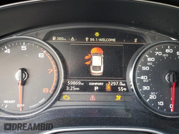 2018 Audi A5 Sportback Premium Plus with VIN WAUENCF55JA019311, listed as a Copart auction lot 39348524 with 59,869 mi miles. Bid and sale history available at carsss.com. Image 9.