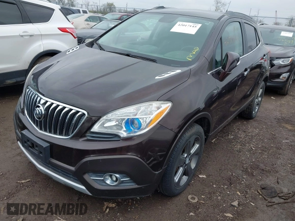 2014 Buick Encore Convenience with VIN KL4CJBSB1EB593409, listed as a IAAI auction lot 42017145 with 85,954 mi miles and . Bid and sale history available at carsss.com. Image 2.