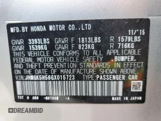 2016 Honda Fit LX z VIN JHMGK5H56GX015723, wystawiony jako Copart lot #60070965 z przebiegiem Nie podano mil oraz Szkoda całkowita • Salvage title. Historia ofert i sprzedaży dostępna na DreamBid. Obrazek 12.