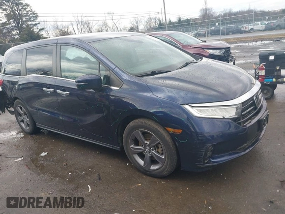 2021 Honda Odyssey EX with VIN 5FNRL6H55MB018776, listed as a IAAI auction lot 41485453 with 53,766 mi miles and . Bid and sale history available at DreamBid. Image 1.