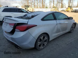 2014 Hyundai Elantra Coupe with VIN KMHDH6AH4EU024282, listed as a Copart auction lot 88841205 with 0 mi miles and Salvage Title. Bid and sale history available at carsss.com. Image 3.