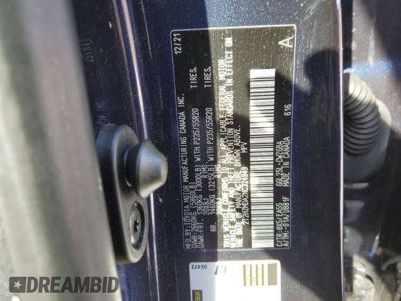 2022 Lexus RX with VIN 2T2HZMDA2NC324949, listed as a Copart auction lot 45947725 with 0 mi miles and Salvage Title. Bid and sale history available at carsss.com. Image 13.