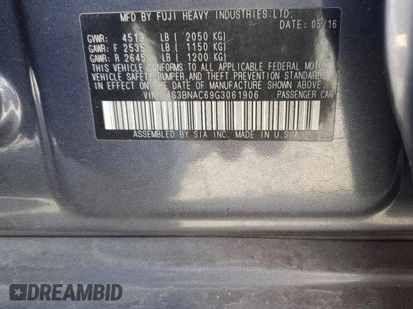 2016 Subaru Legacy Premium with VIN 4S3BNAC69G3061906, listed as a Copart auction lot 53583245 with 151,043 mi miles and Non repairable. Bid and sale history available at DreamBid. Image 13.