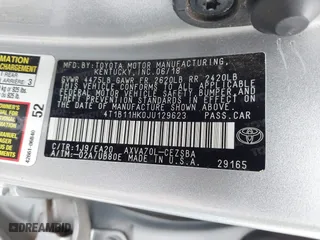 2018 Toyota Camry LE with VIN 4T1B11HK0JU129623, listed as a IAAI auction lot 41902335 with 100,643 mi miles. Bid and sale history available at carsss.com. Image 9.