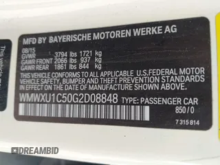 2016 MINI Hardtop 4 Door z VIN WMWXU1C50G2D08848, wystawiony jako IAAI lot #42215256 z przebiegiem 102 643 mil mil oraz . Historia ofert i sprzedaży dostępna na DreamBid. Obrazek 9.