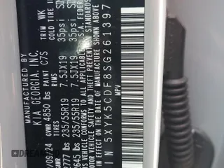 2025 Kia Sportage SX-Prestige с VIN 5XYK5CDF8SG261397, выставлен на аукционе Copart как лот 49309335 с пробегом 6 314 миль миль и Списание • Salvage title. История ставок и продаж доступна на DreamBid. Изображение 14.