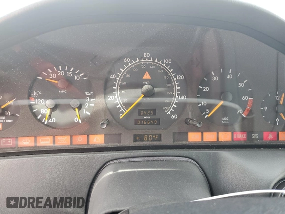 1997 Mercedes-Benz SL-Class with VIN WDBFA67F2VF151123, listed as a Copart auction lot 52703395 with 76,649 mi miles and Non Repairable. Bid and sale history available at carsss.com. Image 9.
