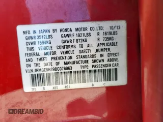 2013 Honda Fit with VIN JHMGE8H39DC076963, listed as a Copart auction lot 44442645 with 61,639 mi miles and Salvage Title. Bid and sale history available at carsss.com. Image 12.