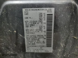 2021 Nissan Murano SV with VIN 5N1AZ2BSXMC138861, listed as a Copart auction lot 49315625 with 86,527 mi miles and Salvage Title. Bid and sale history available at carsss.com. Image 14.