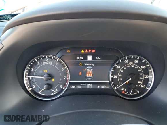 2024 Nissan Armada Platinum with VIN JN8AY2DB6R9852824, listed as a Copart auction lot 42947255 with 6,765 mi miles and Salvage Title. Bid and sale history available at carsss.com. Image 9.