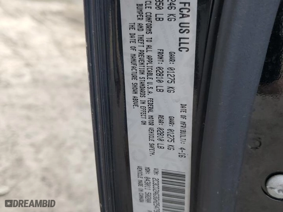 2016 Dodge Challenger SXT with VIN 2C3CDZAG3GH254796, listed as a Copart auction lot 51628965 with 123,796 mi miles and Salvage Title. Bid and sale history available at carsss.com. Image 13.