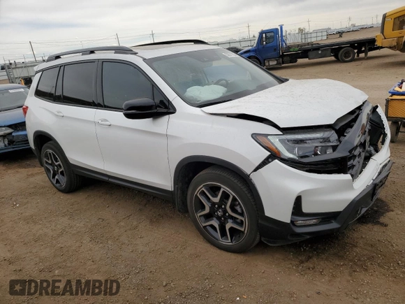2023 Honda Passport Elite with VIN 5FNYF8H05PB013536, listed as a Copart auction lot 50671155 with 33,815 mi miles and Salvage Title. Bid and sale history available at DreamBid. Image 4.