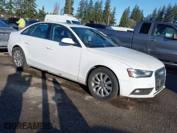 2013 Audi A4 Premium with VIN WAUAFAFL7DN010475, listed as a IAAI auction lot 41669440 with 126,167 mi miles. Bid and sale history available at carsss.com. Image 1.