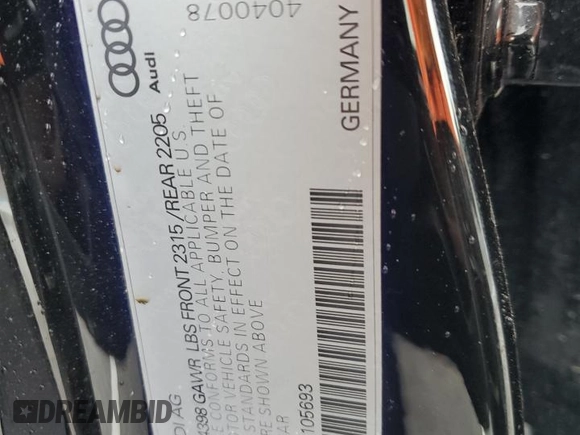 2020 Audi A3 Premium with VIN WAUAUGFF9LA105693, listed as a Copart auction lot 56748395 with 35,001 mi miles and Salvage Title. Bid and sale history available at DreamBid. Image 12.