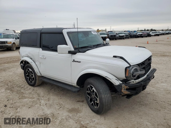 2022 Ford Bronco with VIN 1FMDE5AHXNLB15534, listed as a Copart auction lot 44449825 with 45,726 mi miles and Salvage title. Bid and sale history available at DreamBid. Image 4.