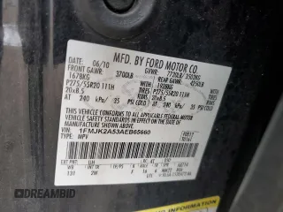 2010 Ford Expedition Max Limited with VIN 1FMJK2A53AEB65660, listed as a Copart auction lot 54749445 with 193,270 mi miles and Clean title. Bid and sale history available at DreamBid. Image 13.