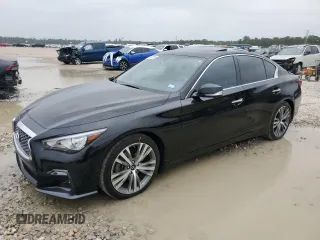 2021 Infiniti Q50 Sensory with VIN JN1EV7CP7MM700320, listed as a Copart auction lot 51660065 with 32,886 mi miles and Salvage title. Bid and sale history available at DreamBid. Image 1.