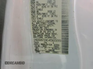2004 Nissan Frontier XE z VIN 1N6DD26T24C456599, wystawiony jako Copart lot #55990875 z przebiegiem 197 906 mil mil oraz Szkoda całkowita • Salvage title. Historia ofert i sprzedaży dostępna na DreamBid. Obrazek 12.