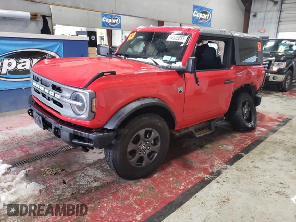 2022 Ford Bronco z VIN 1FMDE5AH6NLB67534, wystawiony jako Copart lot #44528055 z przebiegiem 20 937 mil mil oraz Szkoda całkowita • Salvage title. Historia ofert i sprzedaży dostępna na DreamBid. Obrazek 1.