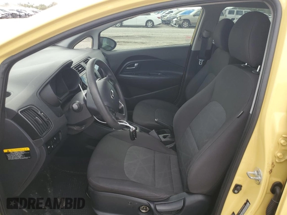 2016 Kia Rio LX with VIN KNADM4A35G6539630, listed as a Copart auction lot 65754674 with 87,478 mi miles and Salvage Title. Bid and sale history available at DreamBid. Image 7.