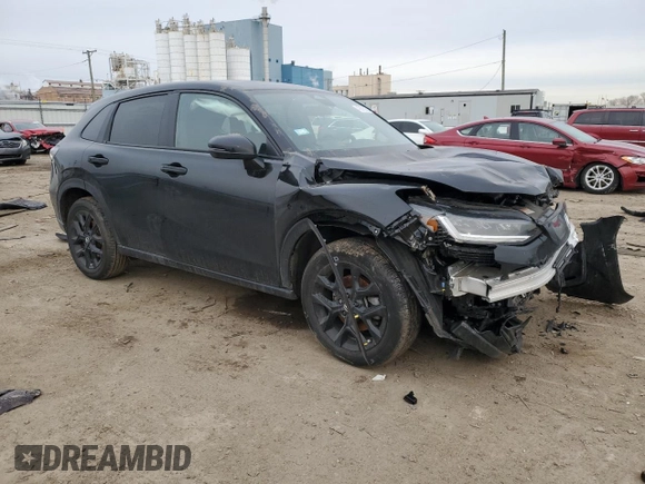 2024 Honda HR-V Sport with VIN 3CZRZ2H51RM744848, listed as a Copart auction lot 43876235 with 7,374 mi miles and Salvage Title. Bid and sale history available at DreamBid. Image 4.