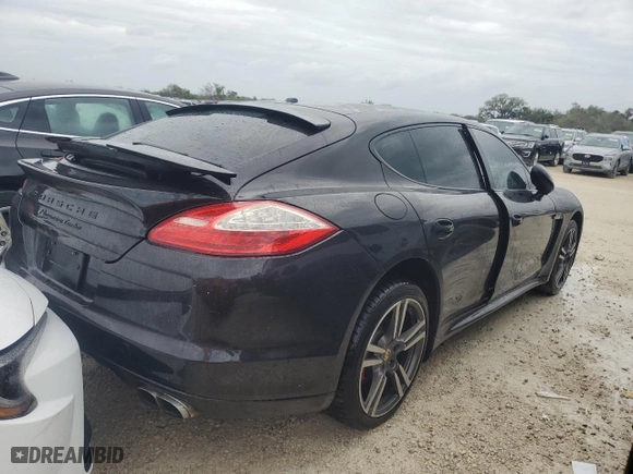 2012 Porsche Panamera Turbo with VIN WP0AC2A77CL090348, listed as a Copart auction lot 78718204 with 0 mi miles and Salvage Title. Bid and sale history available at carsss.com. Image 3.